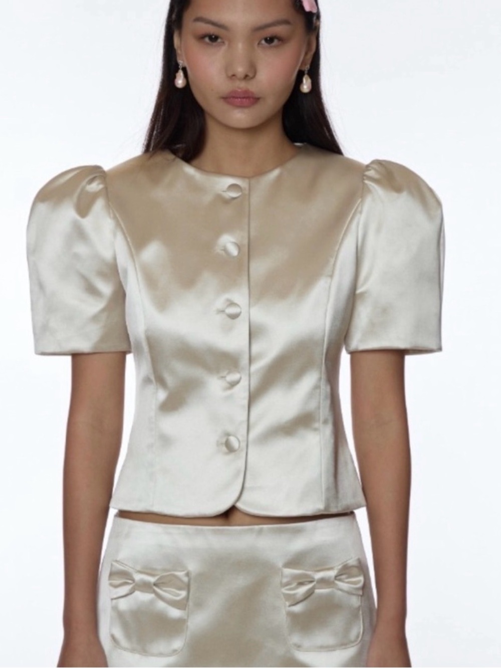 Sandy Liang Bonny Jacket and Plush Skirt Set